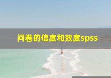 问卷的信度和效度spss