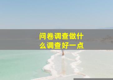 问卷调查做什么调查好一点