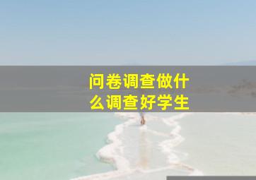 问卷调查做什么调查好学生