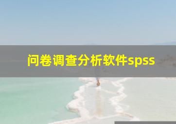 问卷调查分析软件spss