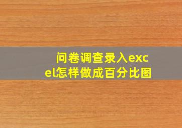 问卷调查录入excel怎样做成百分比图