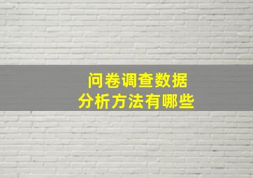 问卷调查数据分析方法有哪些