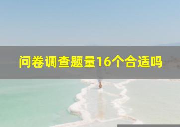 问卷调查题量16个合适吗