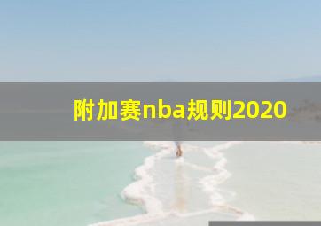 附加赛nba规则2020