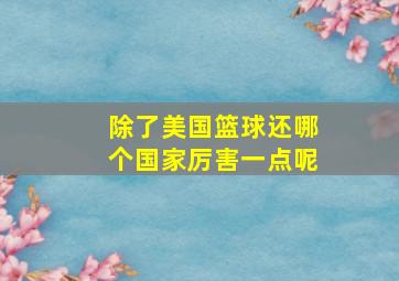 除了美国篮球还哪个国家厉害一点呢