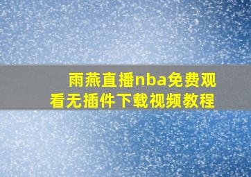 雨燕直播nba免费观看无插件下载视频教程