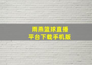 雨燕篮球直播平台下载手机版