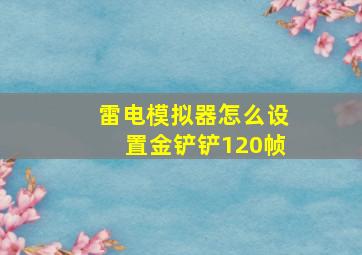 雷电模拟器怎么设置金铲铲120帧