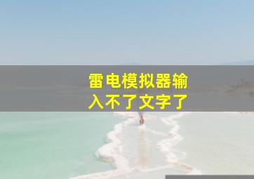 雷电模拟器输入不了文字了