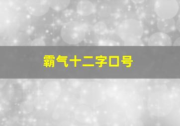 霸气十二字口号