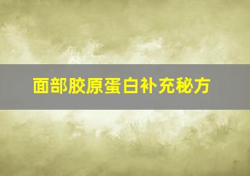 面部胶原蛋白补充秘方