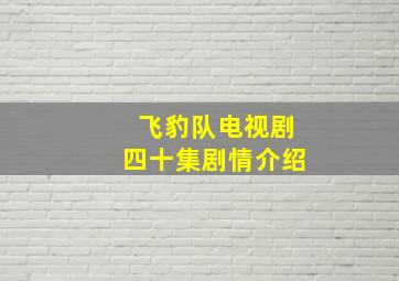 飞豹队电视剧四十集剧情介绍