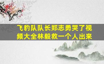 飞豹队队长郑志勇哭了视频大全林毅救一个人出来