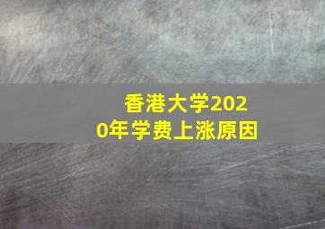 香港大学2020年学费上涨原因