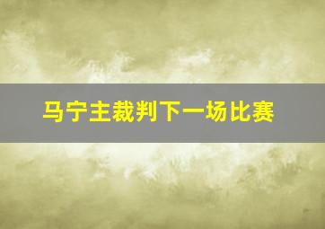 马宁主裁判下一场比赛