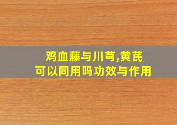 鸡血藤与川芎,黄芪可以同用吗功效与作用