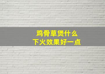 鸡骨草煲什么下火效果好一点