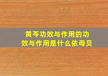 黄芩功效与作用的功效与作用是什么依母贝