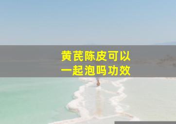 黄芪陈皮可以一起泡吗功效