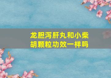 龙胆泻肝丸和小柴胡颗粒功效一样吗